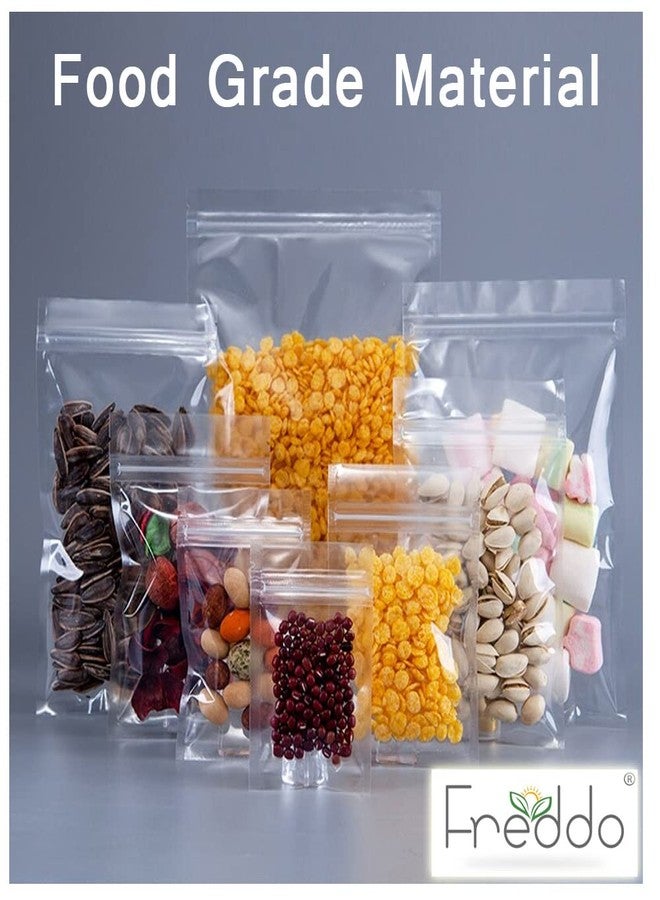 FREDDO Multi Purpose Re-Usable Transparent Zip Lock Storage Bags Sizes (MEDIUM) - 5 x 7 Inch - Pack of 100 Pcs - Image 2